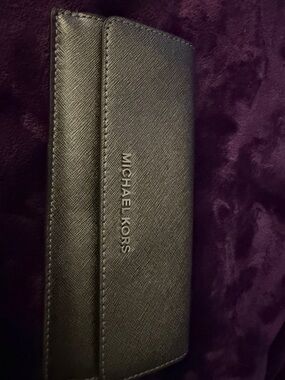 Michael Kors Black Saffiano Leather Long Wallet